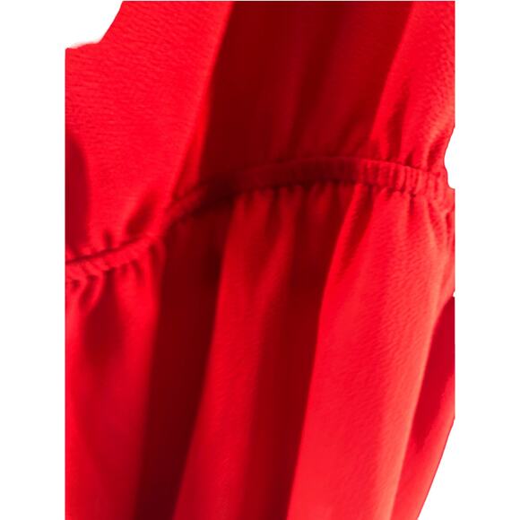 Monteau Red Scalloped Sleeveless Halter Blouse Women's Size Small - Picture 6 of 7